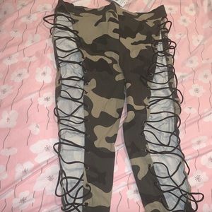 Sexy army print plus size pants